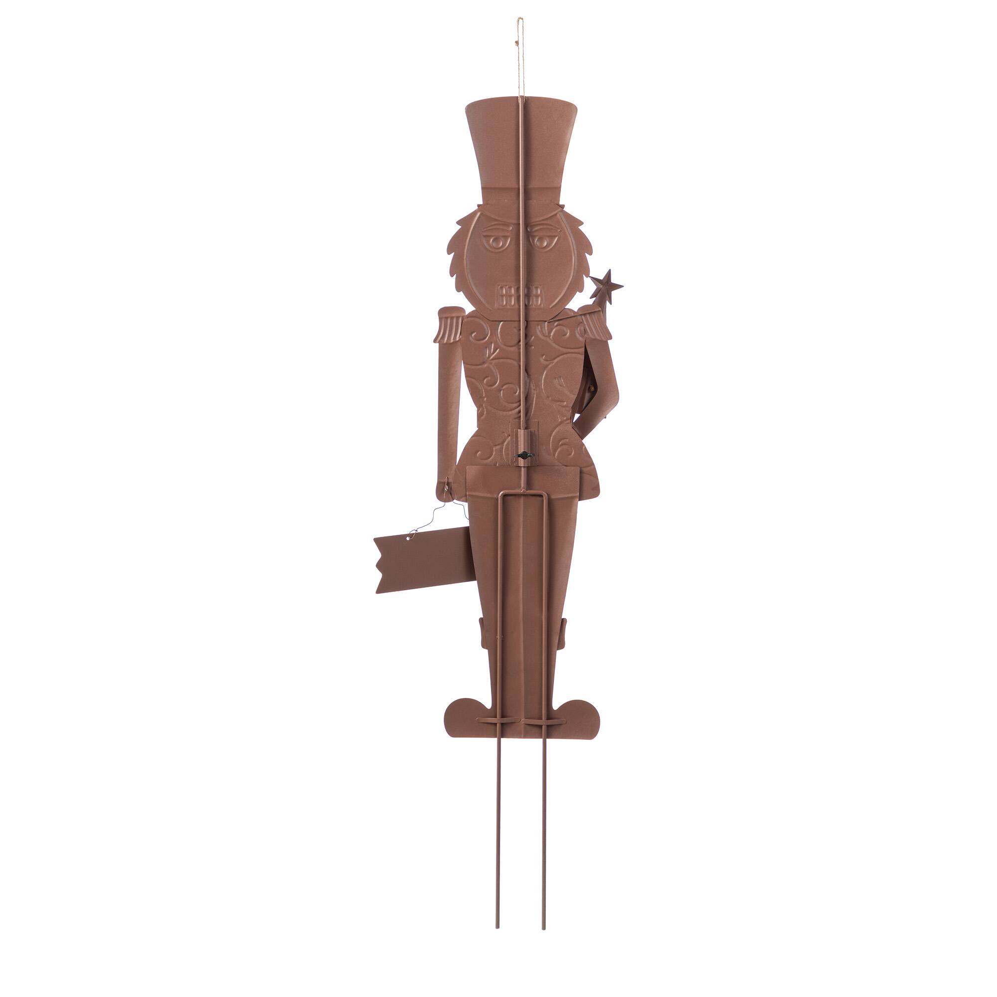 Glitzhome® 36" Christmas Metal African Nutcracker Yard Stake